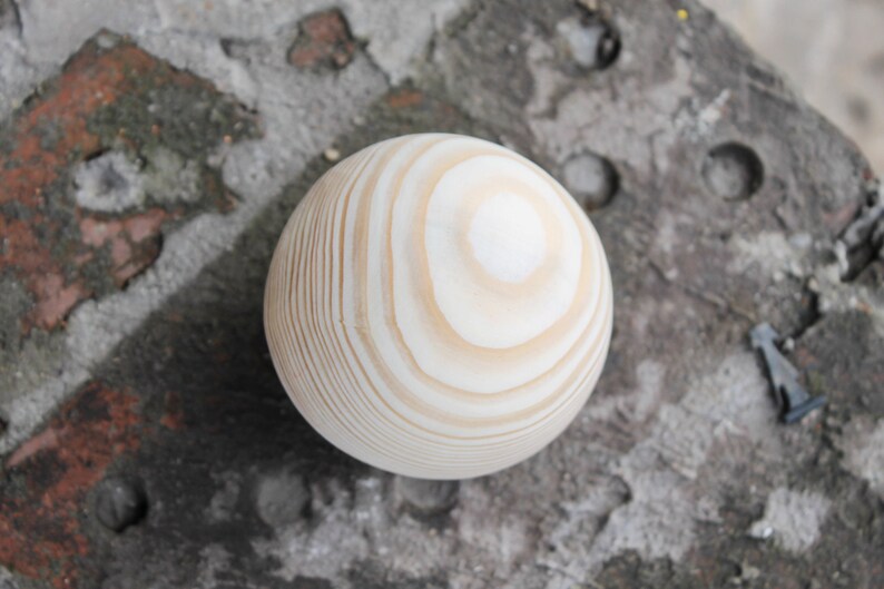 85 mm big wooden bead wooden ball WITHOUT hole natural eco friendly spruce wood image 3