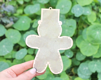 Man Cross stitch Christmas big blank 160 mm (6.3 inches) - blanks Wood Needlecraft Pendant, wooden cross stitch blank