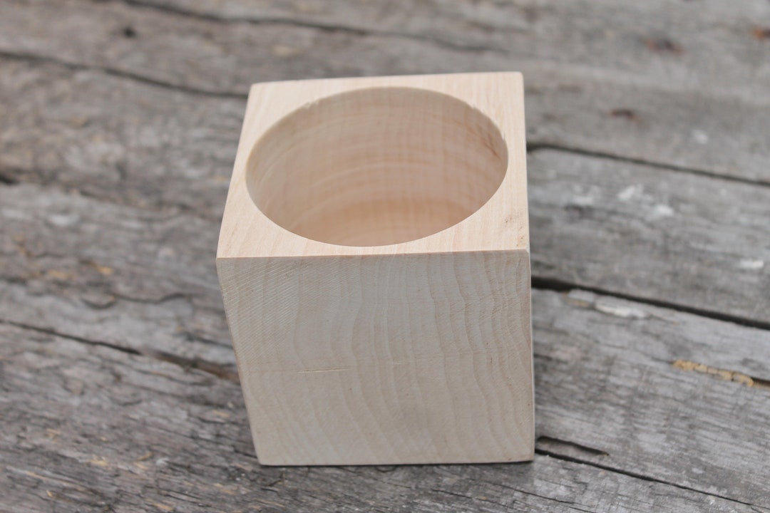 85 Mm Square Handmade Unfinished Wooden Box Without Lid Natural, Eco