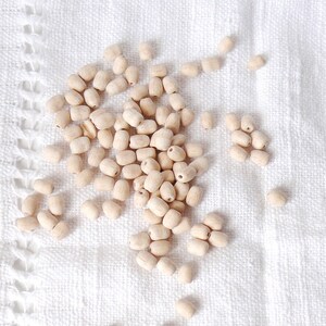 5x8 mm cuentas ovaladas de madera inacabadas 50 piezas - ecológicamente