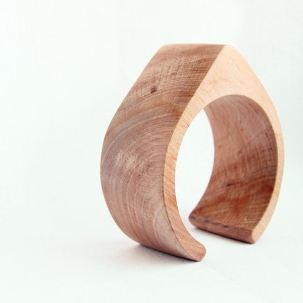 40 mm Wooden cuff unfinished drop shape - natural eco friendly TA40