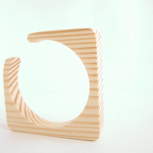 15 mm Wooden bracelet unfinished square with break - natural eco friendly ma15