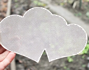 Double heart big blank - Cross stitch pendant blank 7.5 inches - blanks Wood Needlecraft Pendant - wooden cross stitch blank