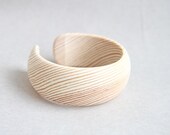 30 mm Wooden cuff unfinished round with break - natural eco friendly DE30