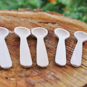 Set of 2 handmade small wooden mini spoons for spices 3 inches natural eco friendly made of beech wood image 6