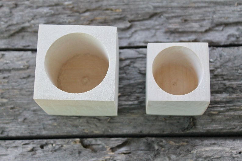 45 Mm Square Unfinished Wooden Box Without Lid Natural Etsy
