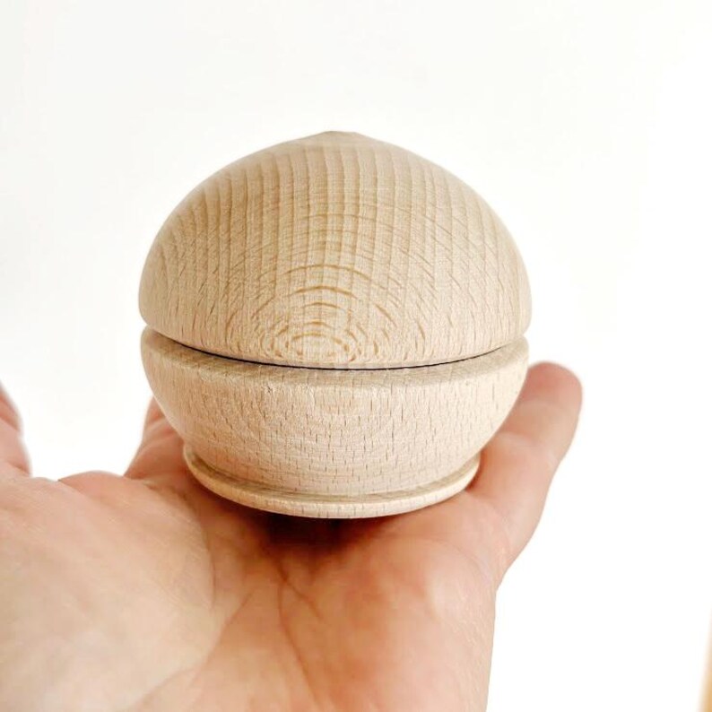 Round wooden beech box 70x50 mm – handmade natural wood storage container – unfinished jewelry box – eco gift box – craft supply image 4