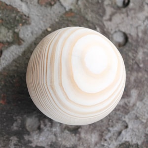 85 mm big wooden bead wooden ball WITHOUT hole natural eco friendly spruce wood image 4