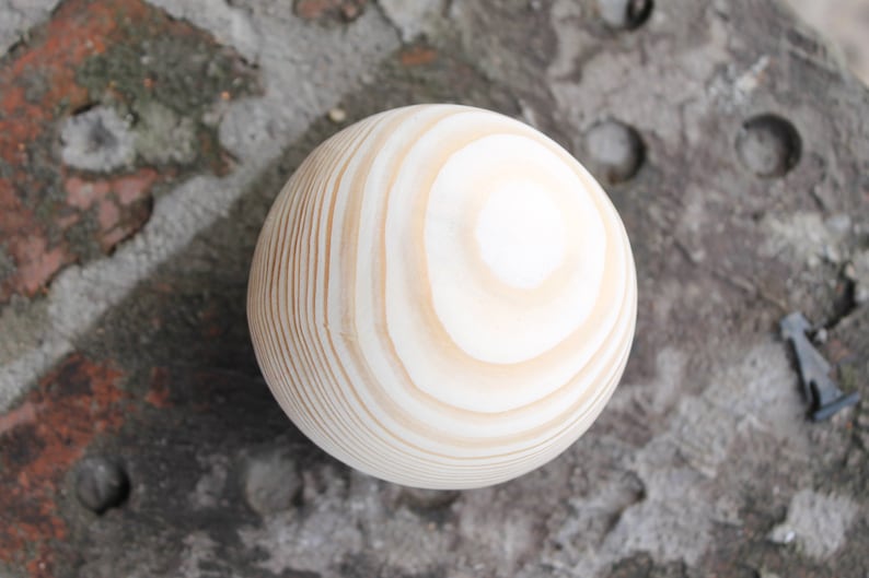 85 mm big wooden bead wooden ball WITHOUT hole natural eco friendly spruce wood image 4