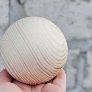 85 mm big wooden bead wooden ball WITHOUT hole natural eco friendly spruce wood image 5