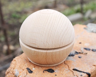 90 mm - 3.5 inches beech wood box - round unfinished wooden box - natural, eco friendly