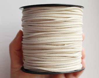 Beige Suede cord - high quality soft faux cord 2 m - 2,18  yards or 6,5 feet