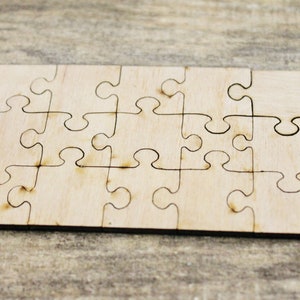 Rectangle-puzzle blank - 4.2 inch - do it yourself puzzle - laser cut puzzle blank - Wooden Puzzle - 15 pieces