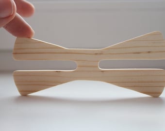 Unfinished wooden bow tie - natural - eco friendly - Pine wood
