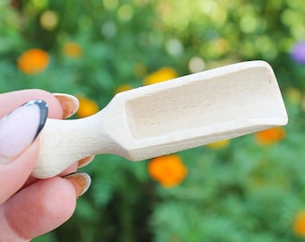 Handmade small wooden scoop for spices - 3.1 inches - natural eco friendly - made of beech wood