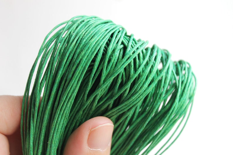 Irish green Wax Cotton Cord 1mm 10 meters 10,9 yards or 32,8 feet image 2