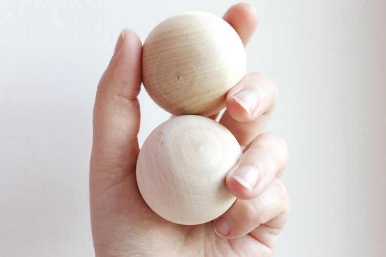 40 mm big wooden bead wooden ball WITHOUT hole natural eco Etsy