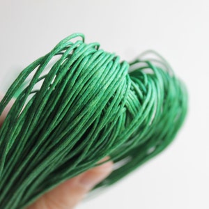 Irish green Wax Cotton Cord 1mm 10 meters 10,9 yards or 32,8 feet image 1