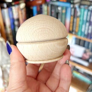 Round wooden beech box 70x50 mm – handmade natural wood storage container – unfinished jewelry box – eco gift box – craft supply image 5