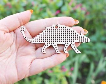 Ankylosaurus - cross stitch blank - 97 mm - 3.8 inch - blank Wood for  Needlecraft  - wooden cross stitch blank