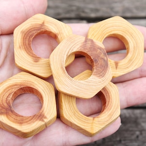 Set of 5 juniper wooden small nut 33-40 mm - natural eco friendly - kids necklace - aroma juniper