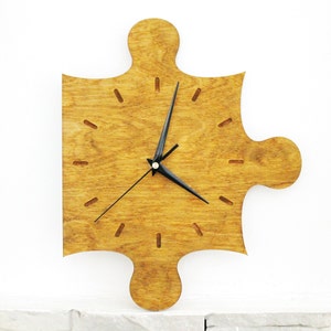 Wooden clock - PUZZLE - walnut color - 320 mm - 12.6 inches - light and ready to ship - handmade clock - Silent clock mechanism
