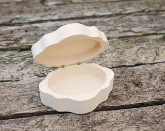 Hinged Cloud-box unfinished wooden - with cover - natural, eco friendly - wedding box - engaged Cloud-box