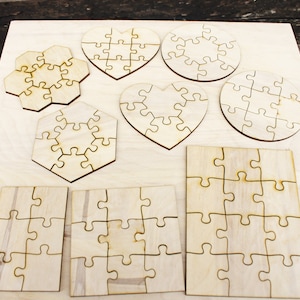 Wooden puzzle blanks - kids puzzle - laser cut puzzle blank - Wooden Puzzle - pick a form
