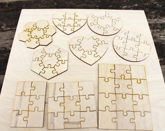 Wooden puzzle blanks - kids puzzle - laser cut puzzle blank - Wooden Puzzle - pick a form