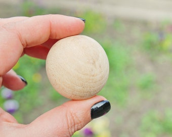 40 mm grande perle en bois (boule en bois) SANS trou - respectueux de l’environnement naturel