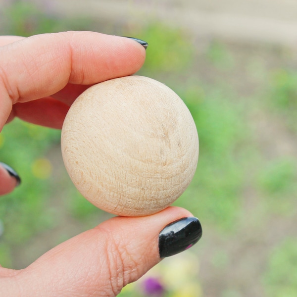 40 mm big wooden bead (wooden ball) WITHOUT hole - natural eco friendly