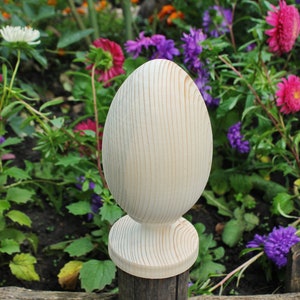 Big Wooden egg 200 mm 7.9 inches unfinished natural eco friendly made of spruce wood image 5