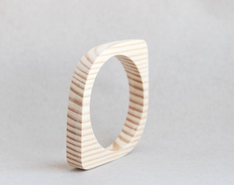 15 mm Wooden bracelet unfinished eye shape - natural eco friendly NE15