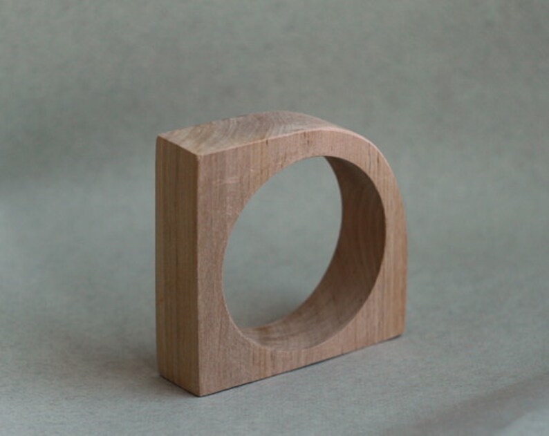 25 mm Wooden bangle unfinished corner natural eco friendly IL25