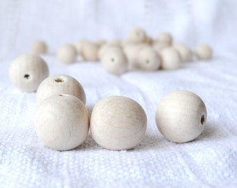 18 mm Natural wooden beads 50 pcs - eco friendly r18mm