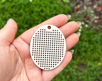 Large Oval Cross Stitch Blank Wood Pendant DIY Embroidery Base Birch Plywood Needlecraft Ornament Laser Cut Shape