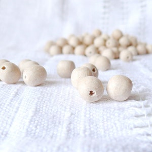 11 mm natural wooden beads 50 pcs eco friendly image 1