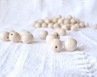 11 mm natural wooden beads 50 pcs - eco friendly
