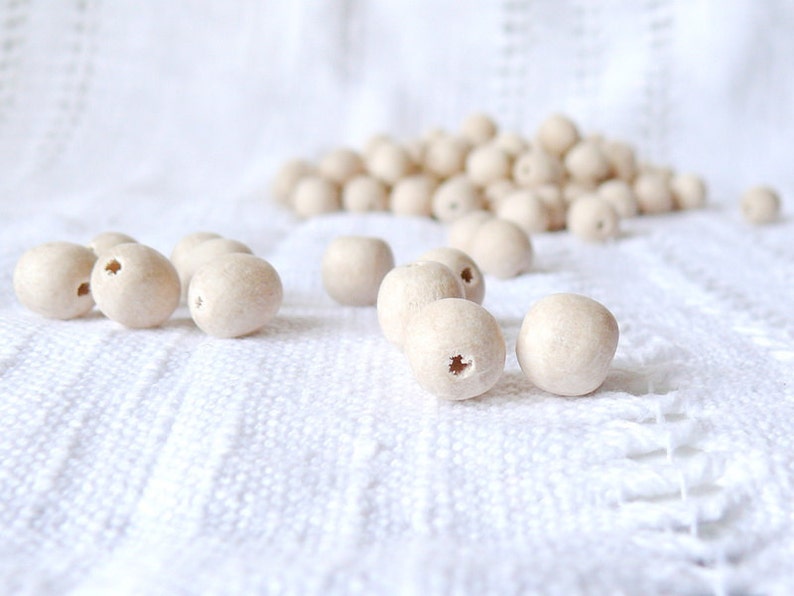 11 mm natural wooden beads 50 pcs eco friendly image 1