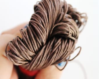 Brown (light) Wax Cotton Cord 1 mm 10 meters - 10,9 yards or 32,8 feet - DZ-3