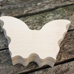 Hinged Butterfly-box unfinished wooden natural, eco friendly wedding box engaged butterfly-box image 3