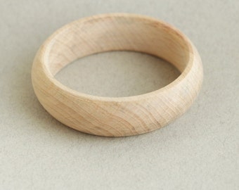 20 mm Wooden bracelet unfinished round - natural eco friendly GA20