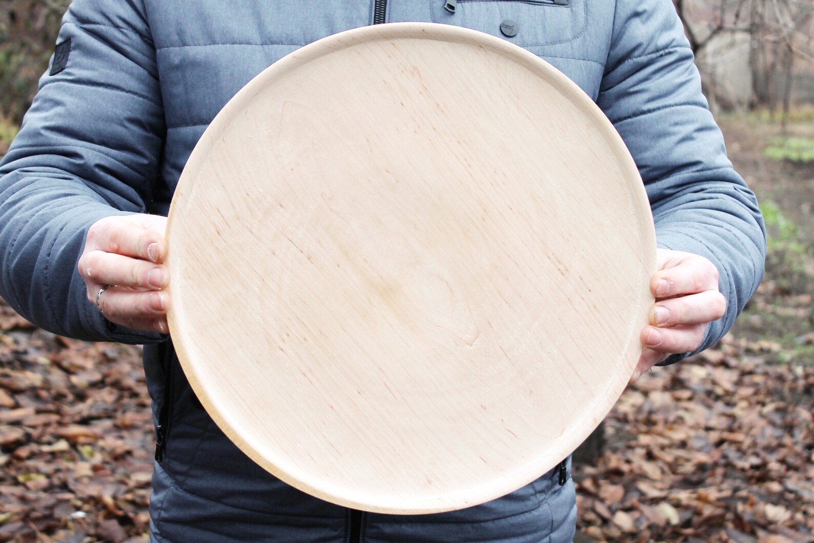 Big Wooden plate 36 cm 14.2 inch unfinished natural eco Etsy