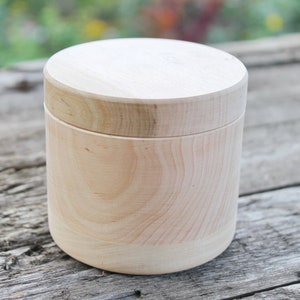 Boîte ronde en bois brut de 85 mm hauteur 65 mm en bois de hêtre diamètre 85 mm image 1