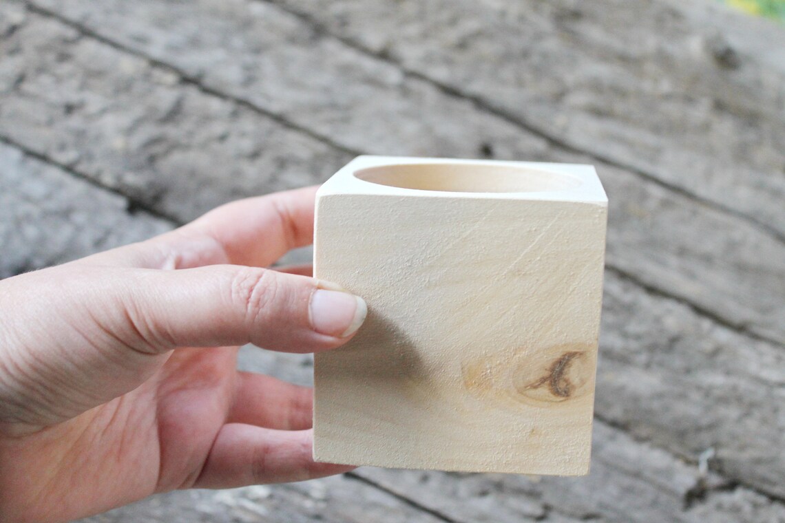 75 Mm Square Unfinished Wooden Box Without Lid Natural Etsy