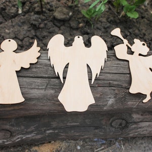 Set of 3 Angels ornament - Christmas tree ornament - laser cut Christmas decor