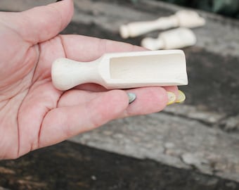 Handmade small wooden scoop for spices - 2.7 inches - natural eco friendly - made of beech wood