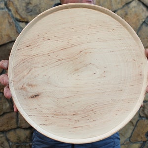 Big Wooden plate 35 cm 13.8 inch unfinished natural eco friendly - linden wooden plate