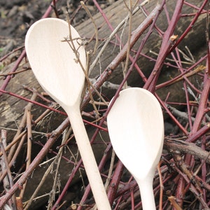 Set of 2 handmade wooden spoons - 11.8 inches - natural eco friendly - made of beech wood