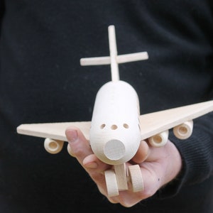 Wooden plane blank - made of eco friendly beech wood - small wooden plane  - wooden plane model